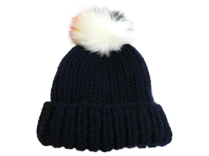 Cappello berretto con pon pon in lana sintetica Eugenia Kim Blu navy  ref.1139944