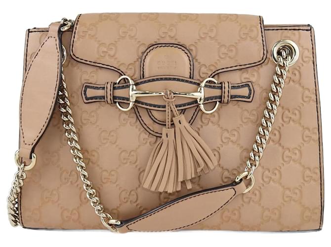 Gucci Beige Small Emily Chain Shoulder Bag Leather  ref.1141493