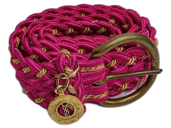 Yves Saint Laurent Belts Pink Silk  ref.1141702