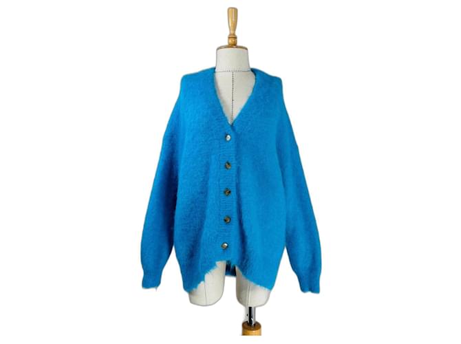 American Vintage Tricots Laine Mohair Bleu  ref.1141703