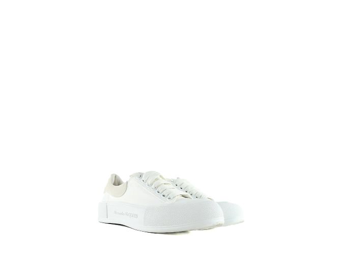 ALEXANDER MCQUEEN - Baskets Deck en toile blanche (T38.5)