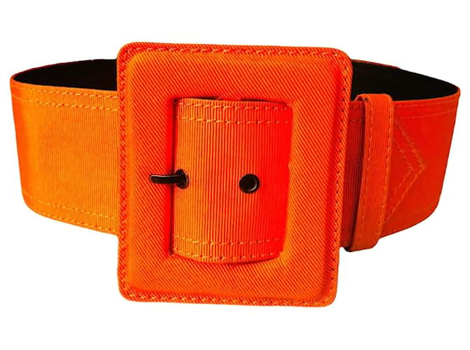 YVES SAINT LAURENT Ceintures T.cm 75 cotton Orange 