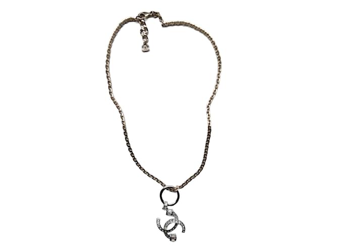 Two-tone CHANEL necklace Silvery Golden Metal  ref.1141762