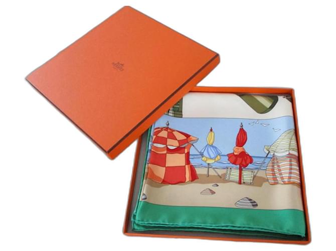 Hermès Square “charm of Normandy beaches”. Multiple colors Silk  ref.1141773