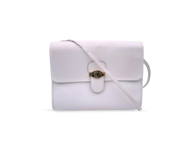 Christian Dior Vintage White Leather Crossbody Messenger Bag  ref.1141807
