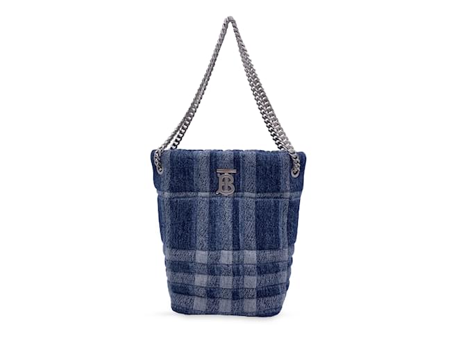 Burberry Blue Denim Quilted Small Lola Bucket Shoulder Bag Tote  ref.1141808