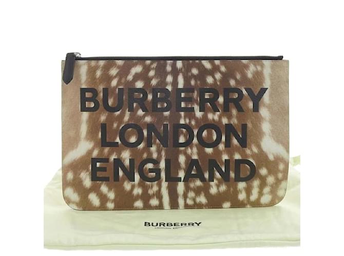 & Other Stories Leather Leopard Print Clutch Bag Brown  ref.1141822