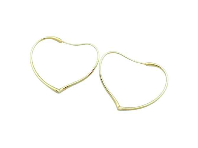 & Other Stories 18K Heart Hoop Earrings Golden Metal  ref.1141829