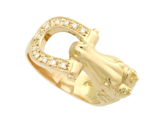 & Other Stories 18K Diamond Horse Shoe Ring Golden Metal Gold  ref.1141837