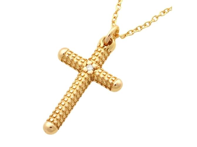 & Other Stories 18Colar com pingente de cruz de diamante K em excelente estado Dourado Metal  ref.1141839