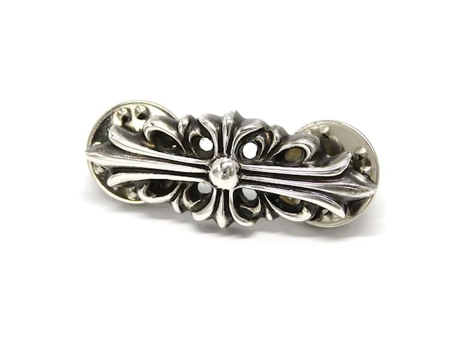 Chrome Hearts Spilla a croce floreale in argento Metallo  ref.1141851