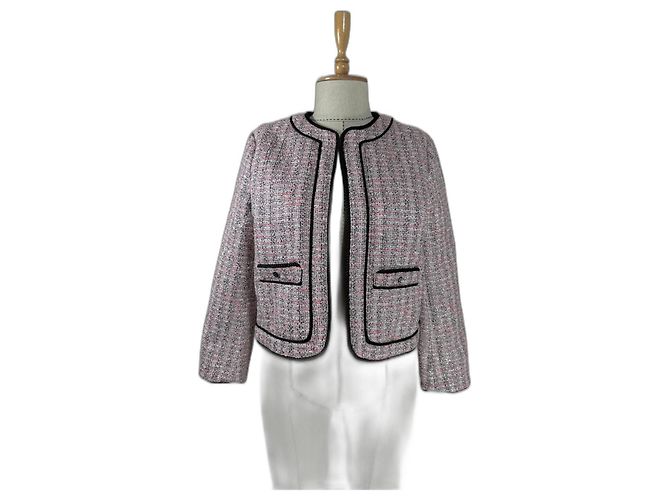 Maje Short Tweed Jacket Pink Multi Multiple colors