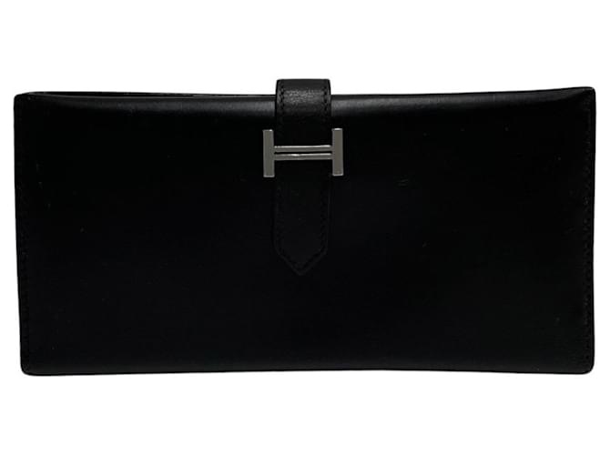 Béarn Hermès Bearn Black Leather  ref.1141917