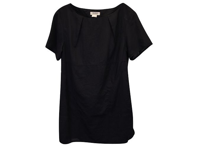 Acne Studios Kurzarm-Top aus schwarzem Polyester