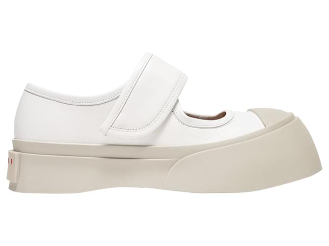Marni Pablo Mary Janes in White Leather Pony-style calfskin  ref.1142088