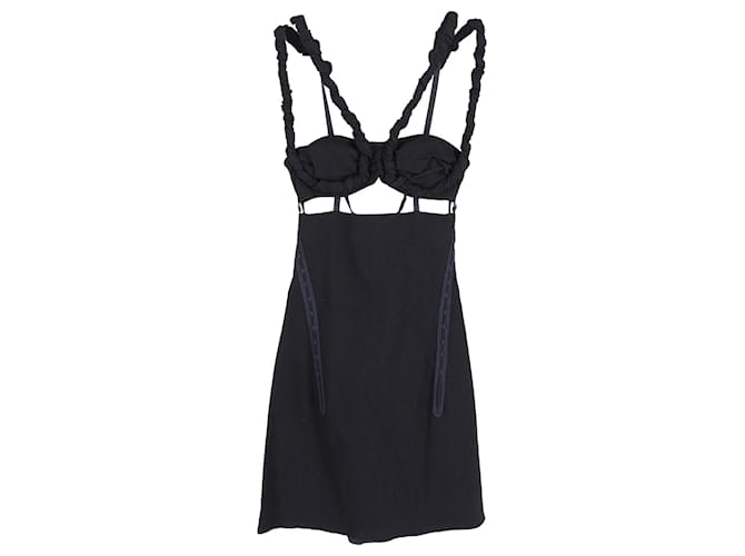 Jacquemus La Robe Meli Mini Dress in Navy Blue Polyester  ref.1142093