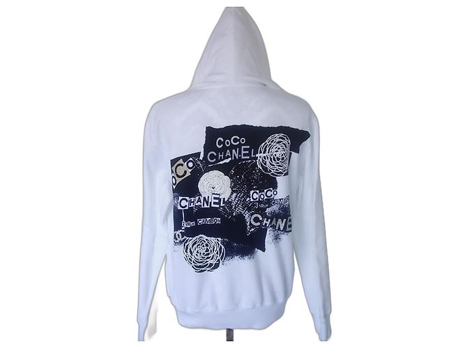 Cambon Chanel Coco sudadera con capucha Talla S Negro Blanco