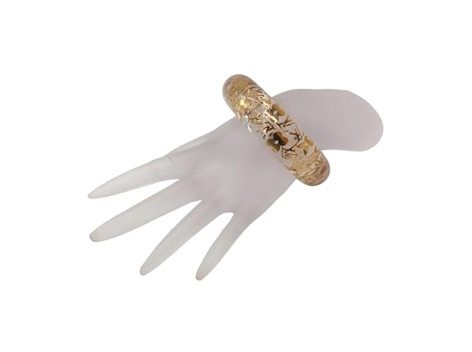 Louis Vuitton Clear / Gold Monogram Inclusion GM Bangle Bracelet Golden Plastic  ref.1142346