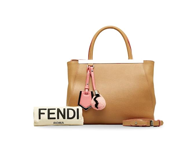 Fendi leather 2Jours Handbag 8BH253 Brown  ref.1142392