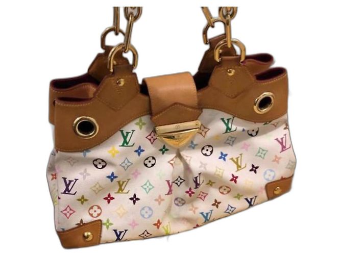 Louis Vuitton Ursula Handtasche Monogramm Canvas Weiß Bunt Pink Blau Grün Lila