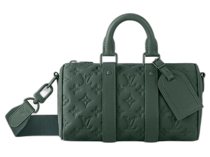 Louis Vuitton Bandoulière LV Keepall 25 Cuir Vert foncé  ref.1142555