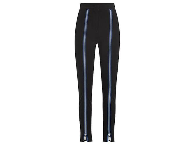 Emilio Pucci Pants, leggings Black Blue Silk Viscose  ref.1142575