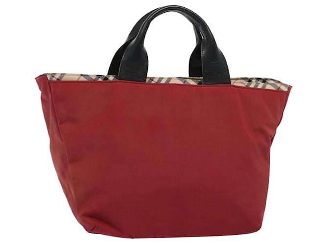 BURBERRY Bolso tote Nova Check Blue Label Nylon Rojo Auth bs9767 Roja  ref.1142598