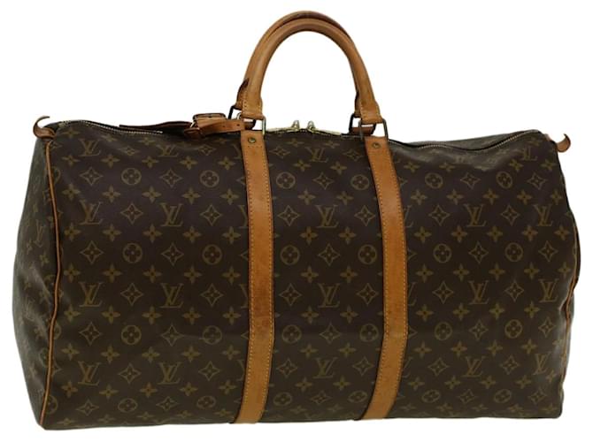 Louis Vuitton Monogram Keepall 55 Boston Bag M41424 LV Auth 59205 Cloth  ref.1142656