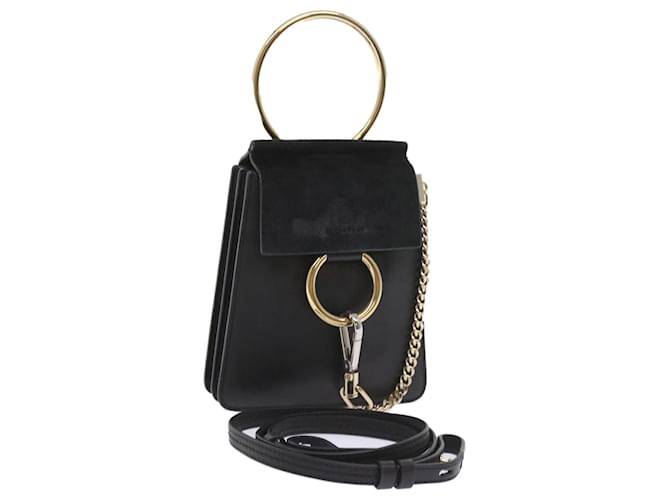 Chloé Chloe Shoulder Bag Suede Leather Black Auth 59147  ref.1142661