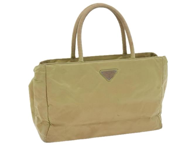 PRADA Hand Bag Nylon Beige Auth yk9308  ref.1142692