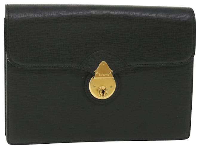 Autre Marque Burberrys Clutch Bag Leather Black Auth bs10055  ref.1142710