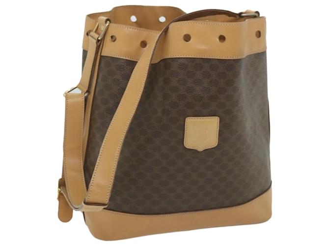 Céline CELINE Macadam Canvas Shoulder Bag PVC Leather Brown Auth ar10788  ref.1142713