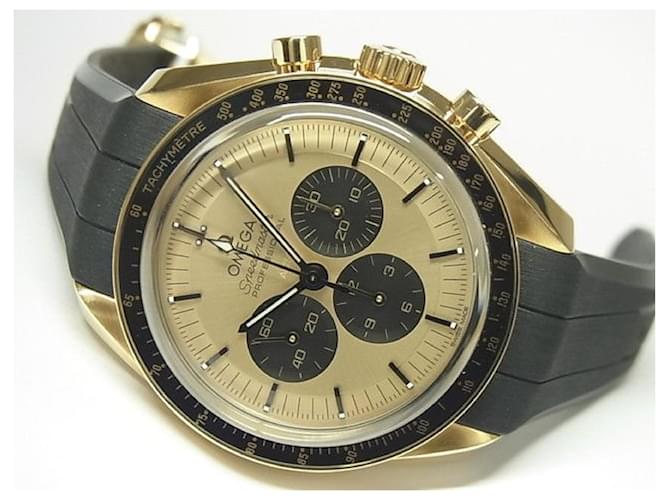 Relógio lunar OMEGA Speedmaster Pro moon Shine™ dourado 42 MM Homens Preto Ouro amarelo  ref.1142721