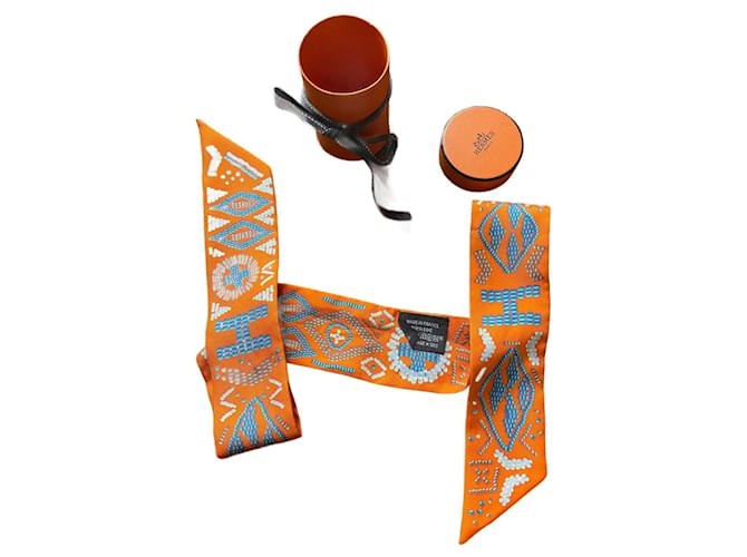 Hermès Twilly Hermes Orange Silk  ref.1142725