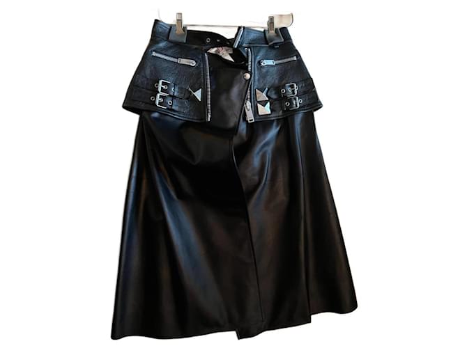 Alexander Mcqueen Leather skirt Black  ref.1142777