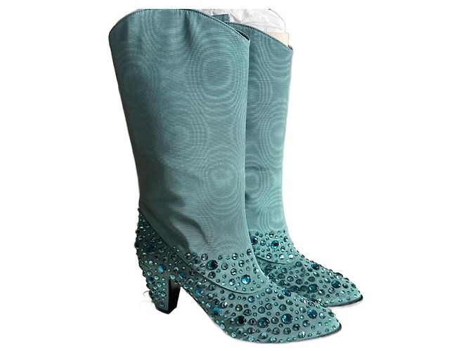 Gucci Lederstiefel Hellblau