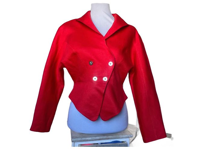 Thierry Mugler Red Linen Jacket
