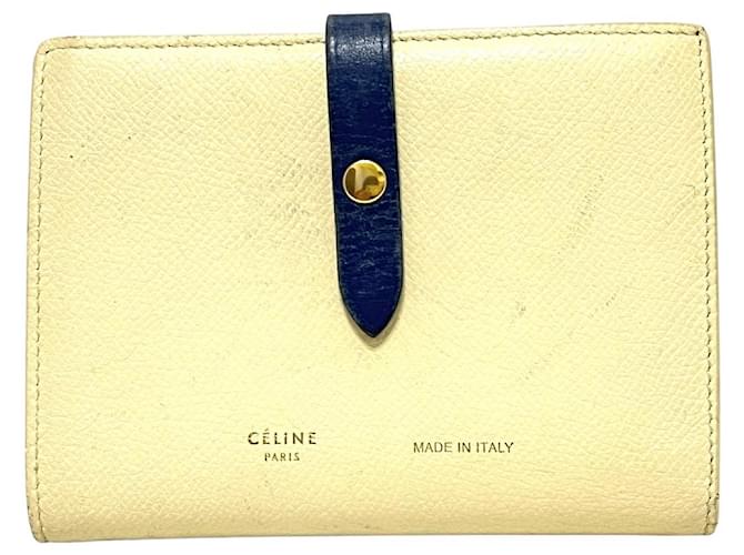 Céline Celine Medium Strap Wallet Beige Leather  ref.1142930