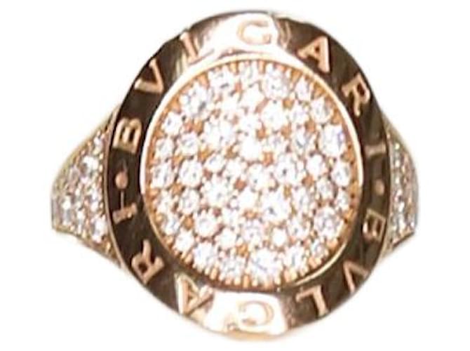 Bulgari Gold diamond pavé ring Golden  ref.1142974