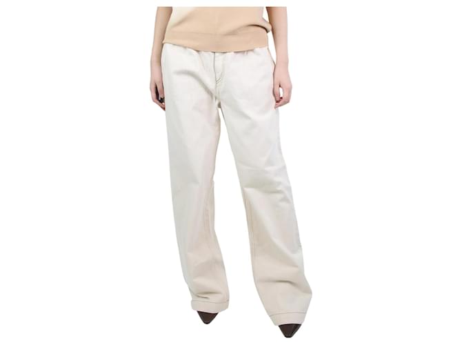 Autre Marque Cremefarbene Jeans mit weitem Bein – Größe UK 12 Roh Baumwolle  ref.1142998