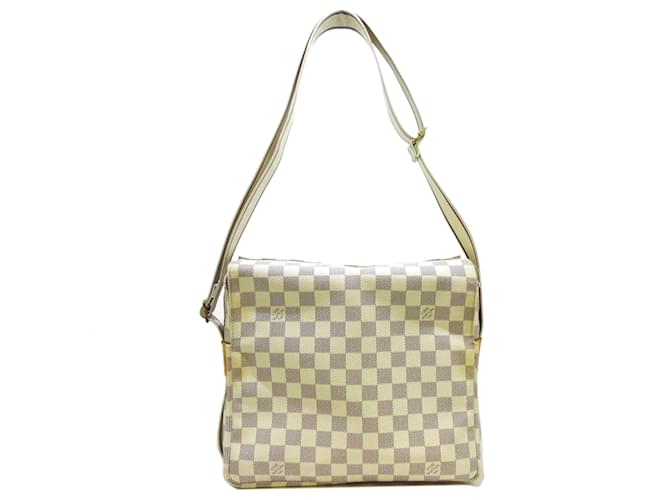 Louis Vuitton Blanc Damier Azur Naviglio Toile  ref.1143058