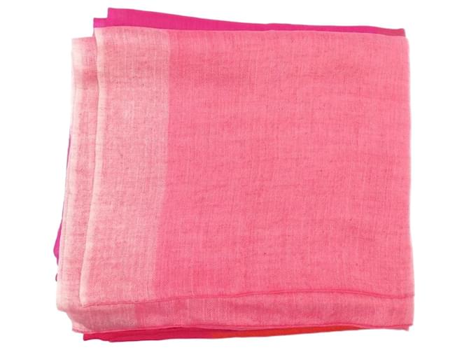 Hermès HERMES SCARF STOLE SHADES OF CHALE PINK 270CM IN MULTICOLOR CASHMERE  ref.1143120