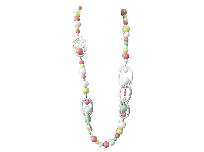 COLAR CHANEL CINTO E LOGOTIPO MULTICOLOR T 65-95 COLAR DE CINTO DE PÉROLAS Multicor