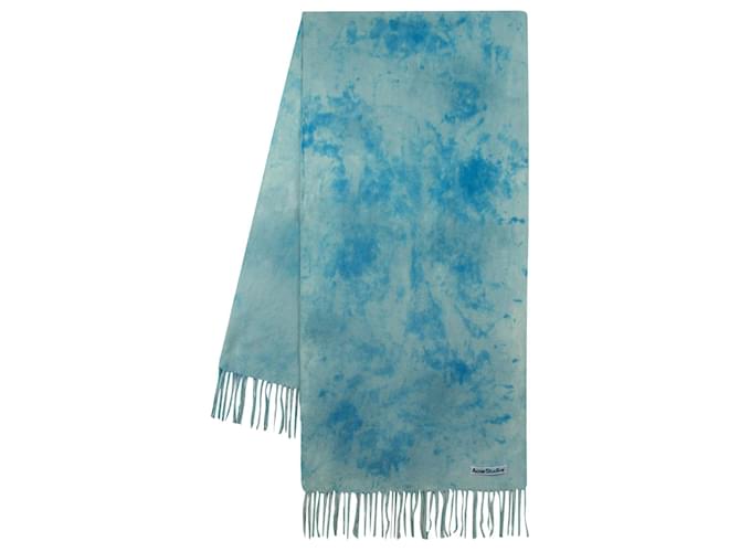 Cachecol Tie Dye Canadá - Acne Studios - Lã - Azul Aqua  ref.1143229
