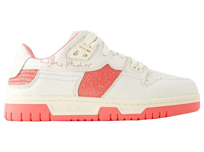 08sthlm Low Pop M Sneakers - Acne Studios - Leather - White/pink Pony-style calfskin  ref.1143239