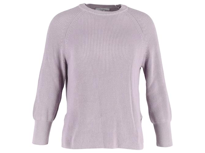 Max Mara Ribbed Crewneck Sweater in Lavender Cotton Purple  ref.1143250