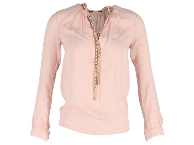 Michael Michael Kors Chain-Linked Blouse in Pink Silk  ref.1143259