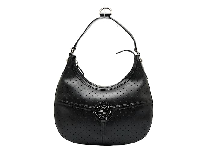 Gucci Interlocking G Reins Hobo Bag  114869 Black Leather  ref.1143311