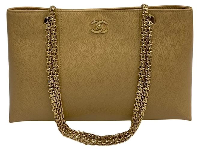 Chanel Beige Leather  ref.1143364
