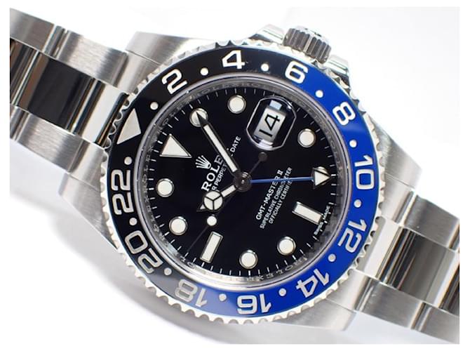 Painel frontal preto azul ROLEX GMT MasterII 116710BLNR '18 Masculino Prata Aço  ref.1143466